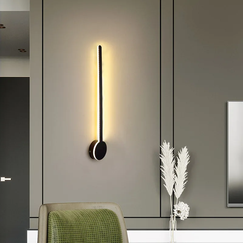 심플한 스트립 벽 LED 조명, 북유럽 모던 거실 침실 침대 옆 통로 계단 램프, 40cm, 14W, 220V