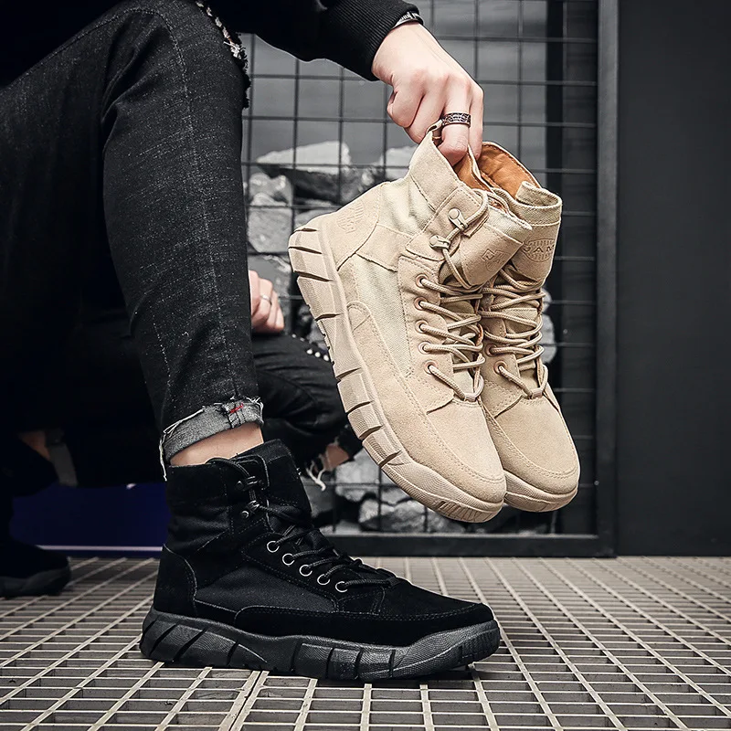 Men's Canvas Shoes Flat High-top Vulcanized Shoes Men's Sneakers 2024 New Male Casual Canvas Shoes Men's Sneakers 4