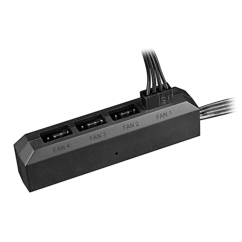 케이스 팬용 PC FH-04 4 포트 PWM 팬 4핀 3핀 속도 컨트롤러 허브 분배기 지원 마더보드 동기화