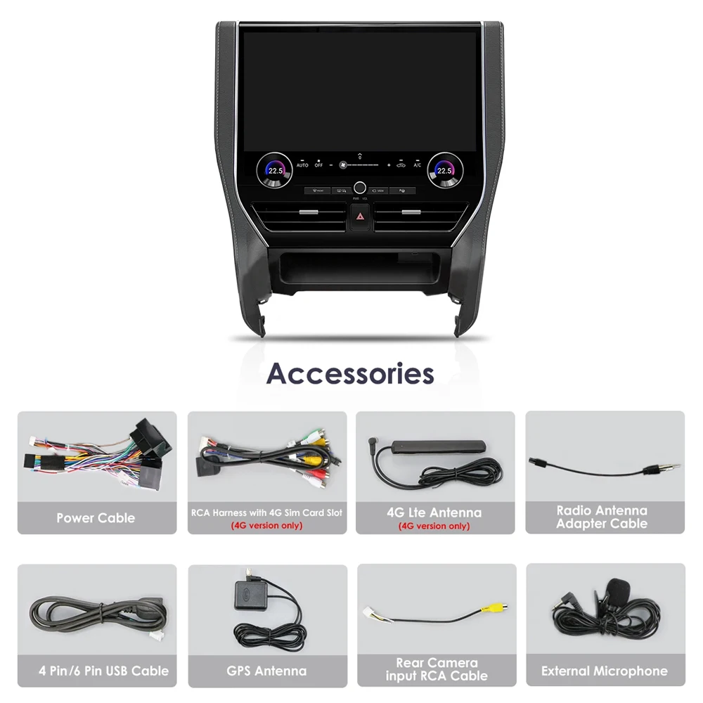 Autoradio Android 14.0 con CarPlay, Navigazione GPS, 4G, WiFi, Bluetooth, Lettore Multimediale Video per Toyota Alphard 30 2015-2023 - immagine 6