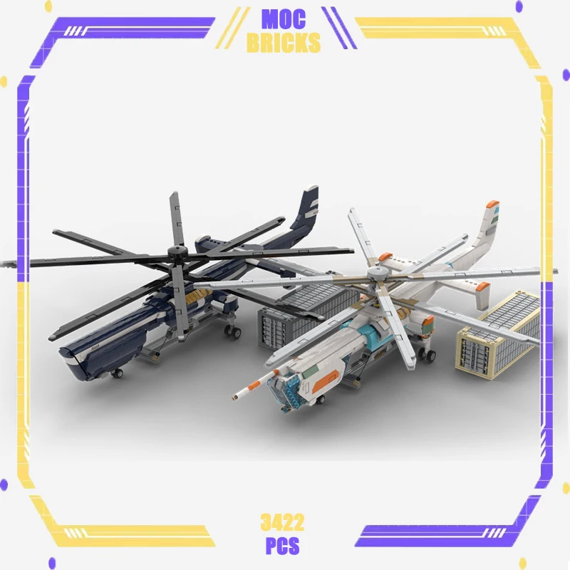 

Moc Building Blocks Science fiction model Cyberpunk helicopter Technology Bricks DIY Toys For Kids Children Gifts mini blocks