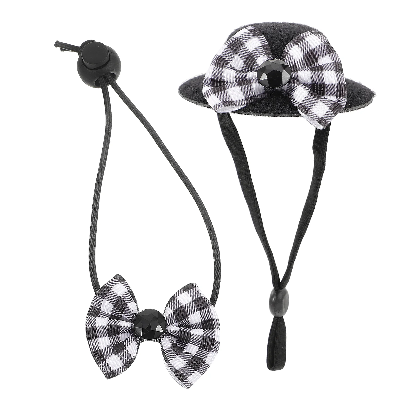 

Top Hat Hamster Pet Headwear Bowtie Decor 2 Piece Set Costume Accessory Small Mini