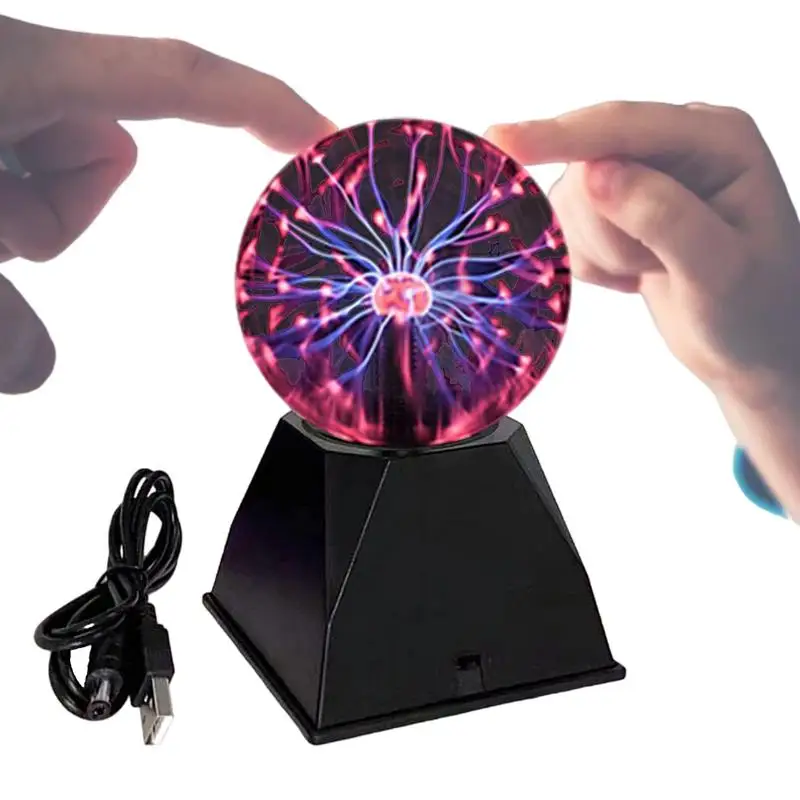 

Plasma Ball Plasma Lamp Ball Static Control USB Rechargeable Portable Plasma Globe Light Touch & Sound Activated Electrostatic