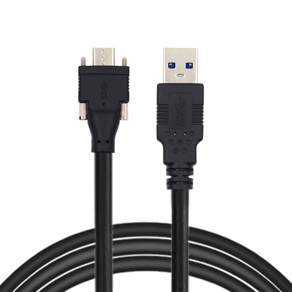 

5-метровый USB 3.0 Type-C двойной блокировочный соединитель для стандартного USB 3,1 кабеля для передачи данных для камеры с фотоэлементами