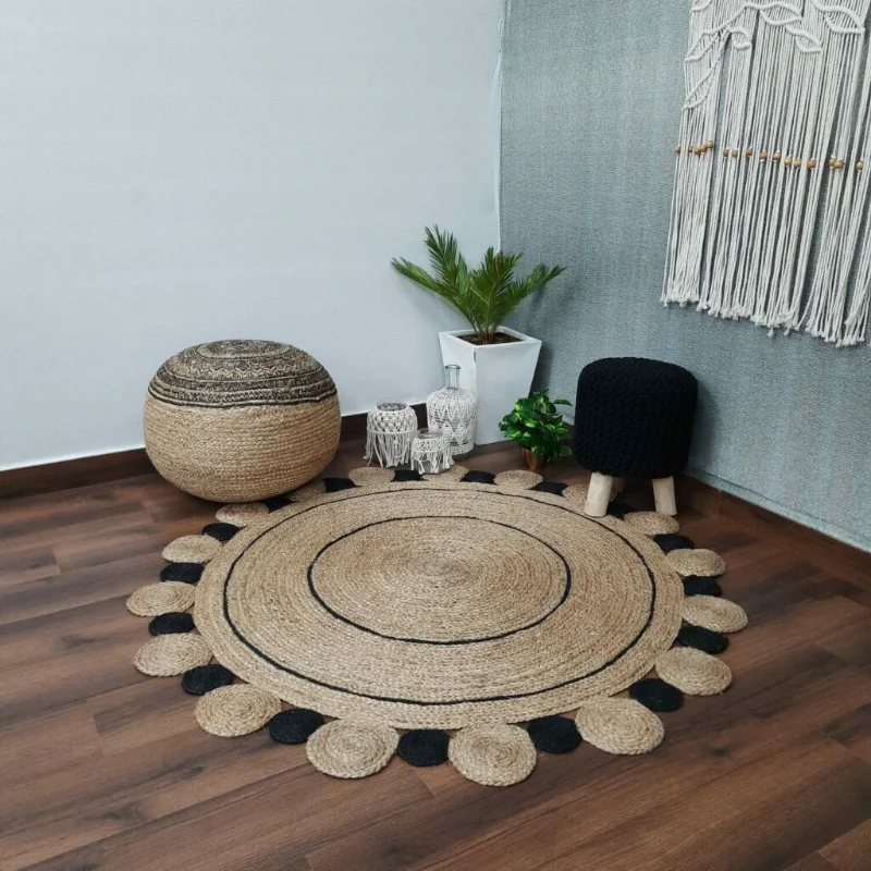 

Jute Rug Hand-braided Natural Round Custom Size Jute Round Rug Area Carpet Rugs for Bedroom Carpets for Living Room