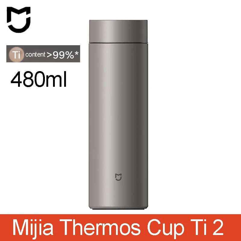 

Mijia Thermos Cup Ti 2 480ml TA1 Pure Titanium Material 6-hour Keep Warm Medical Material No Harmful Heavy Metals Healthy Drink