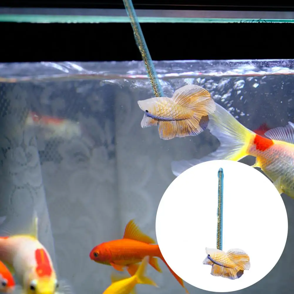 Durable Anti-break Artificial Bright Color Relieve Boredom Fish Training Teaser Wand Toy Betta Stick Interactive Play