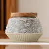 Nordic Retro Flowering Ceramic Tea Caddy Moisture Sealed Storage Box Household Countertop Decoration Jar Crafts Home Decoration 4