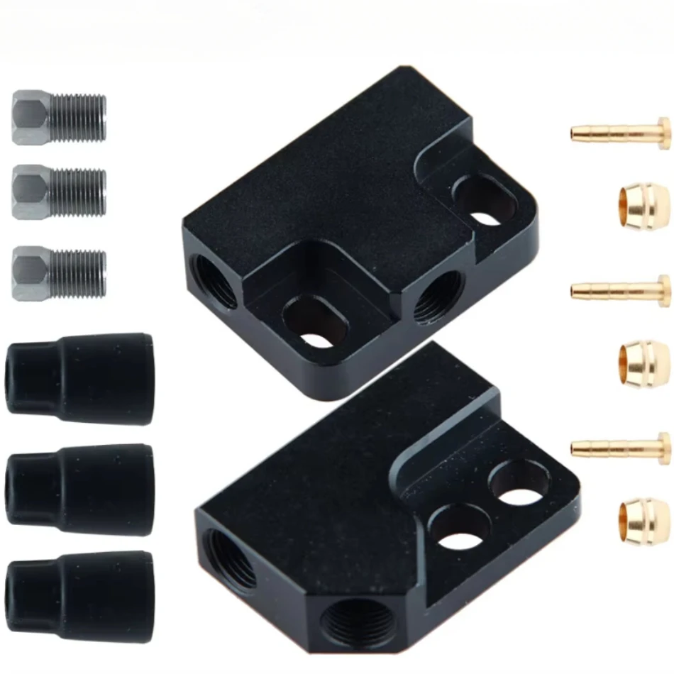 Tricycle Hydraulic Brake Oil Brake Tee Aluminum Alloy One Tow Two Accessories Modified Oil Pipe Connector Oil Distribution Valve
