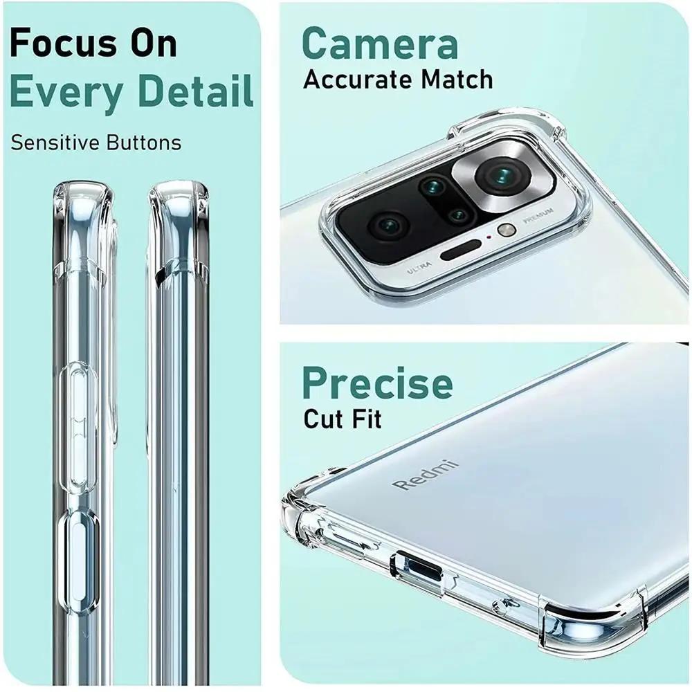 Ultra Thin Shockproof Silicone Clear Phone Case Back Cover