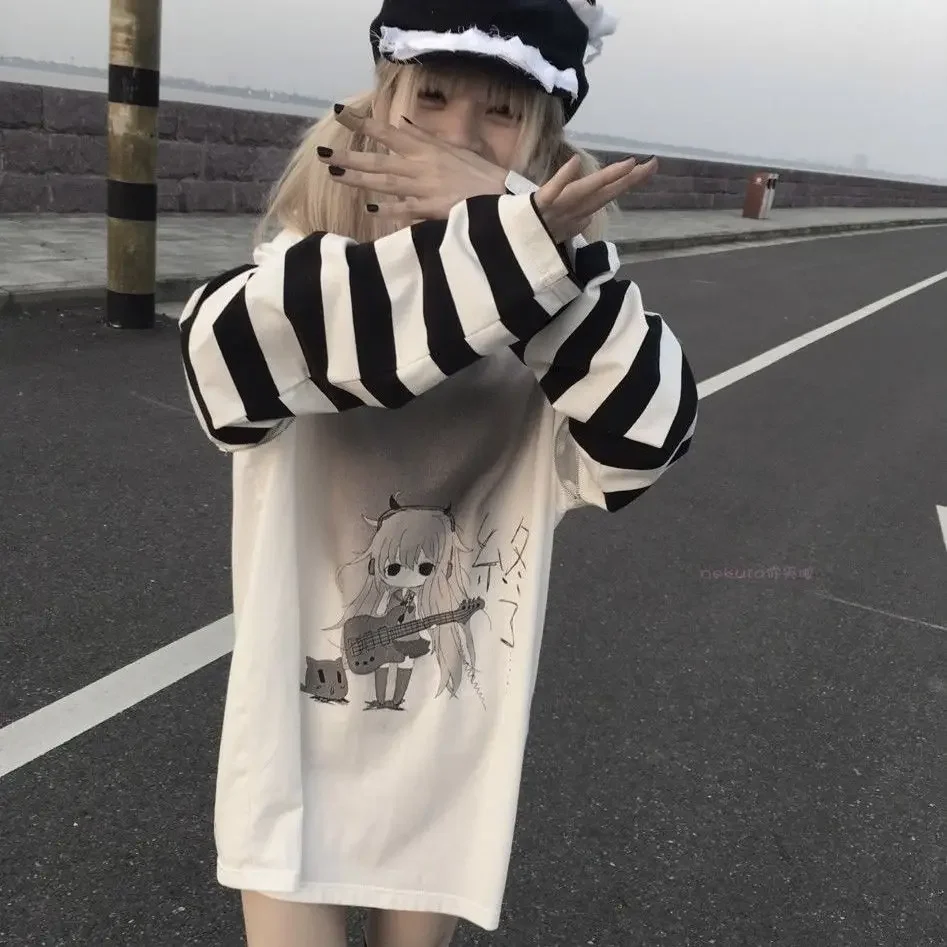 

Japanese Harajuku Removable Long Sleeve T Shirts Punk Streetwear Woman Tshirts Oversized Tops Y2k Clothes Fashion T-shirt Tees