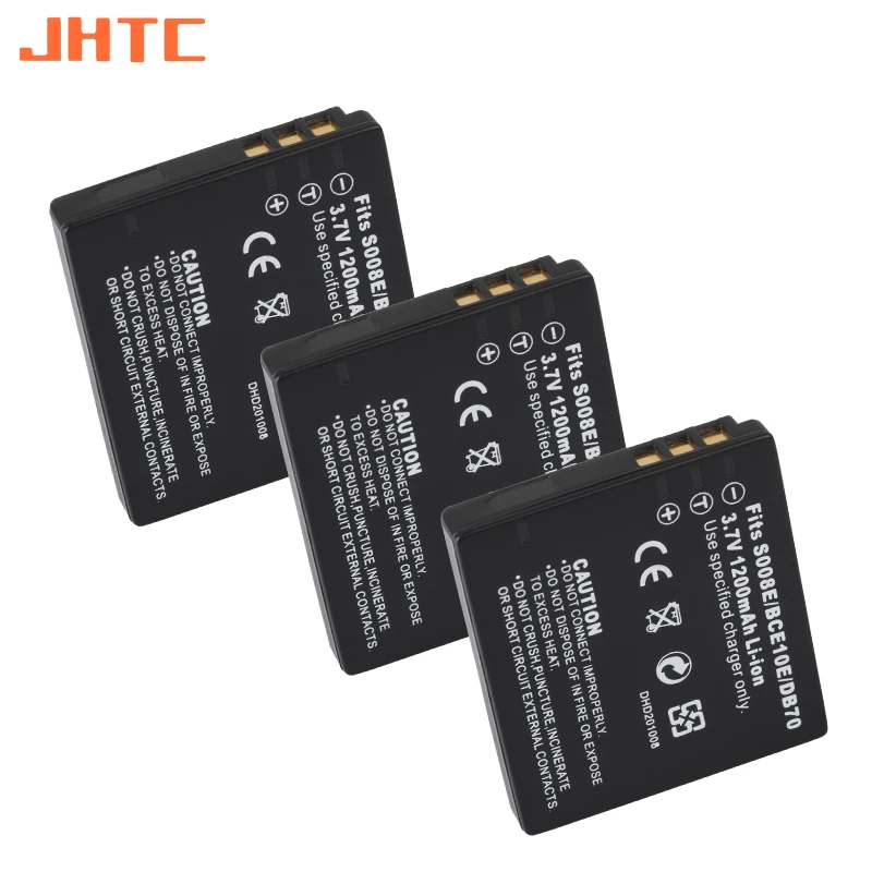

JHTC 1200mAh DMW-BCE10 CGA-S008A/1B VW-VBJ10 Battery for Panasonic Cameras DMC-FS3 FS5 FS20 FX30 FX33 FX35 FX36 FX37