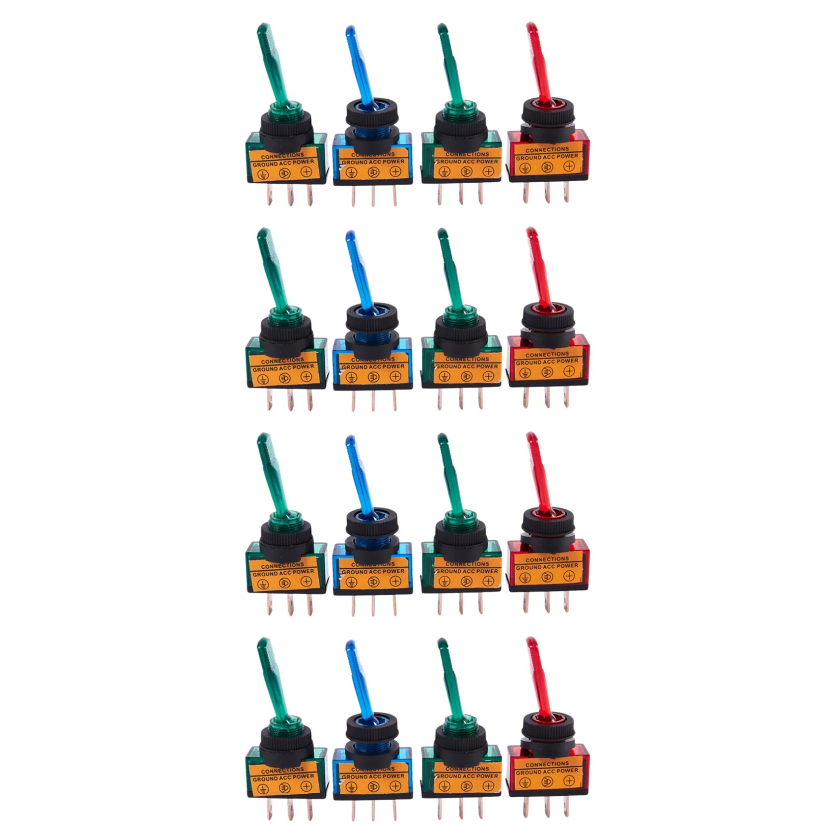 

16PC 12V DC 20A LIGHT ILLUMINATED TOGGLE SWITCH CONTROL CAR BOAT DASH SPST ON/OFF