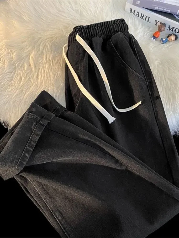 Vintage High Waist Straight Jeans Casual Blue Baggy Wide Leg Denim Pants Woman Spring Vaqueros Basic Oversize 80kg Spodnies