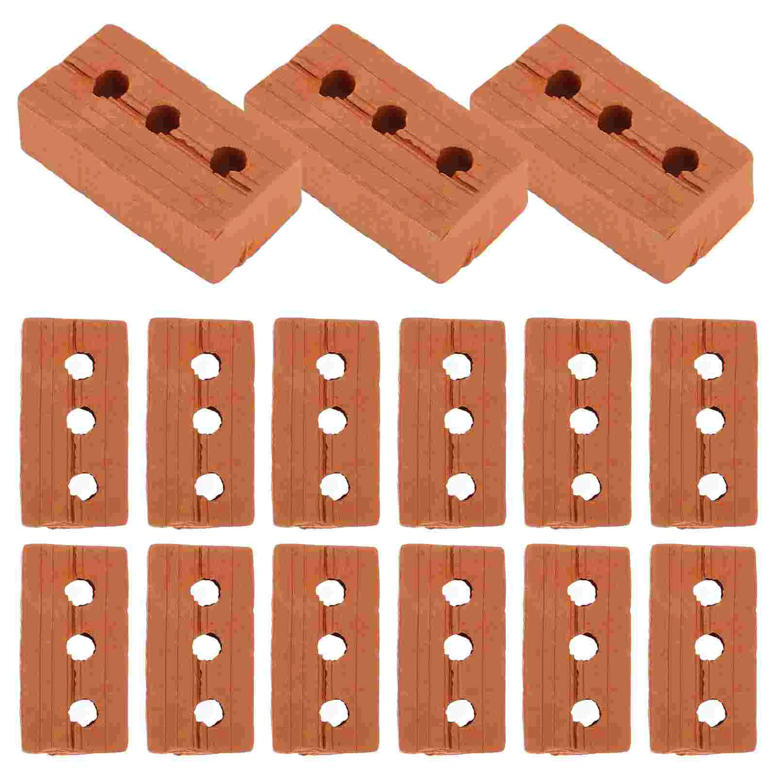 50 Pcs Miniature Bricks Realistic Fake Bricks Retro Construction Materials Dollhouse Stone Simulation Brick Wall Toy
