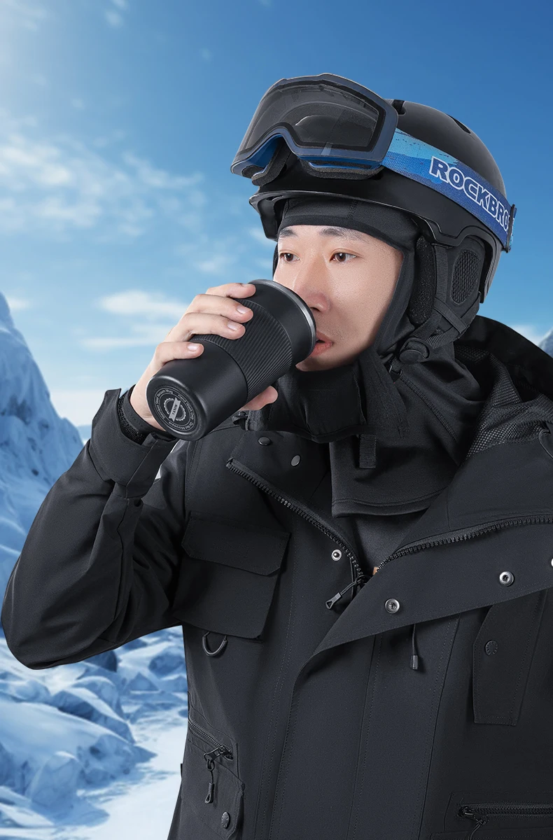 ROCKBROS Winter Warm halten Fahrrad Vollgesichtsmaske Winddicht Fleece Radfahren Kopfkappen Maske Sturmhaube Ski Motorrad Fahrrad Kopfbedeckung – Detail 10