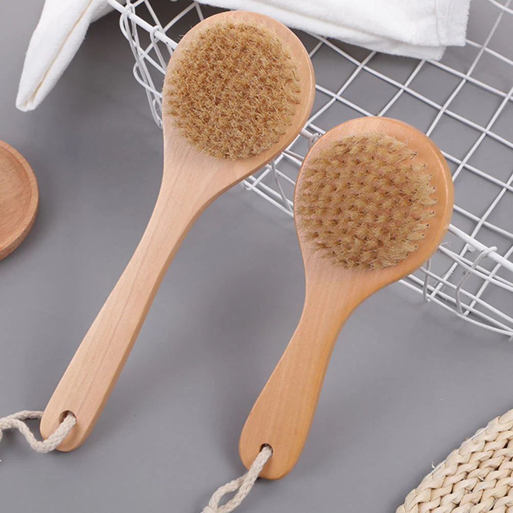 

2pcs Bath Massage Exfoliating Brushes Shower Brushes Bath Supplies (Light Brown)