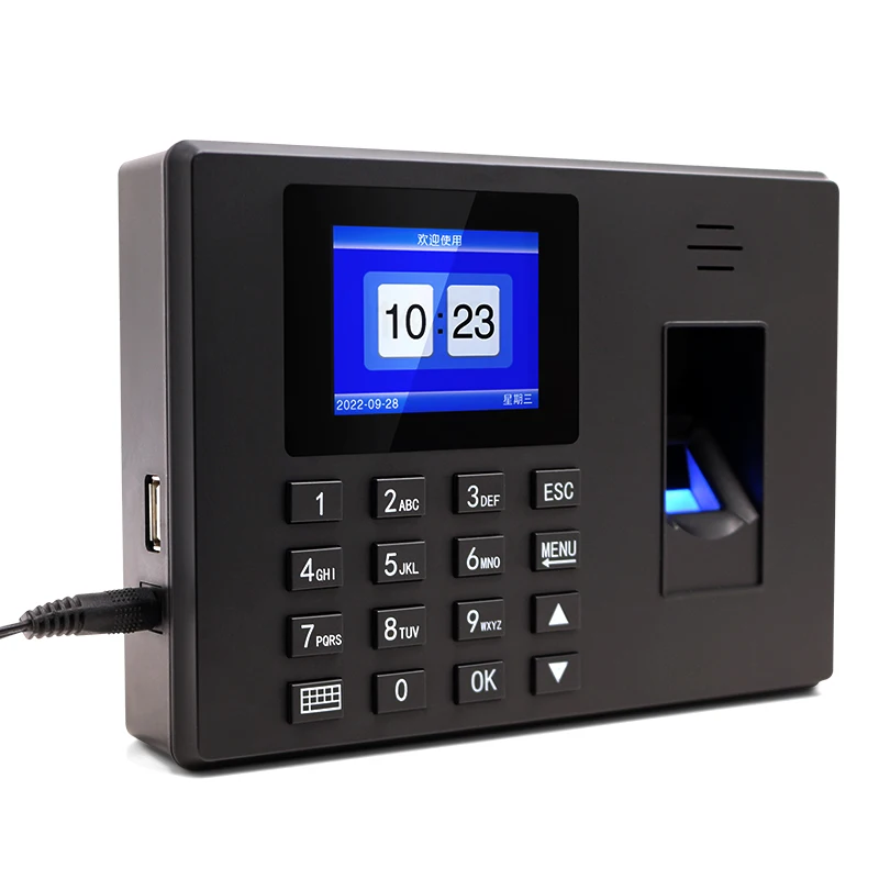 2.4inch Biometric Fingerprint Time Attendance USB Office Check-in Realand System Time Clock Free Software