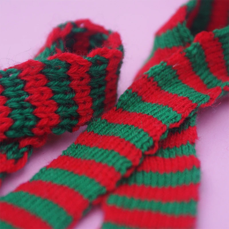 10p Mini Knitting Scarf Socks Doll Scarf Brooch Sweater Pins Badge Collar Clothes Doll Accessories DIY Craft Christmas Ornaments