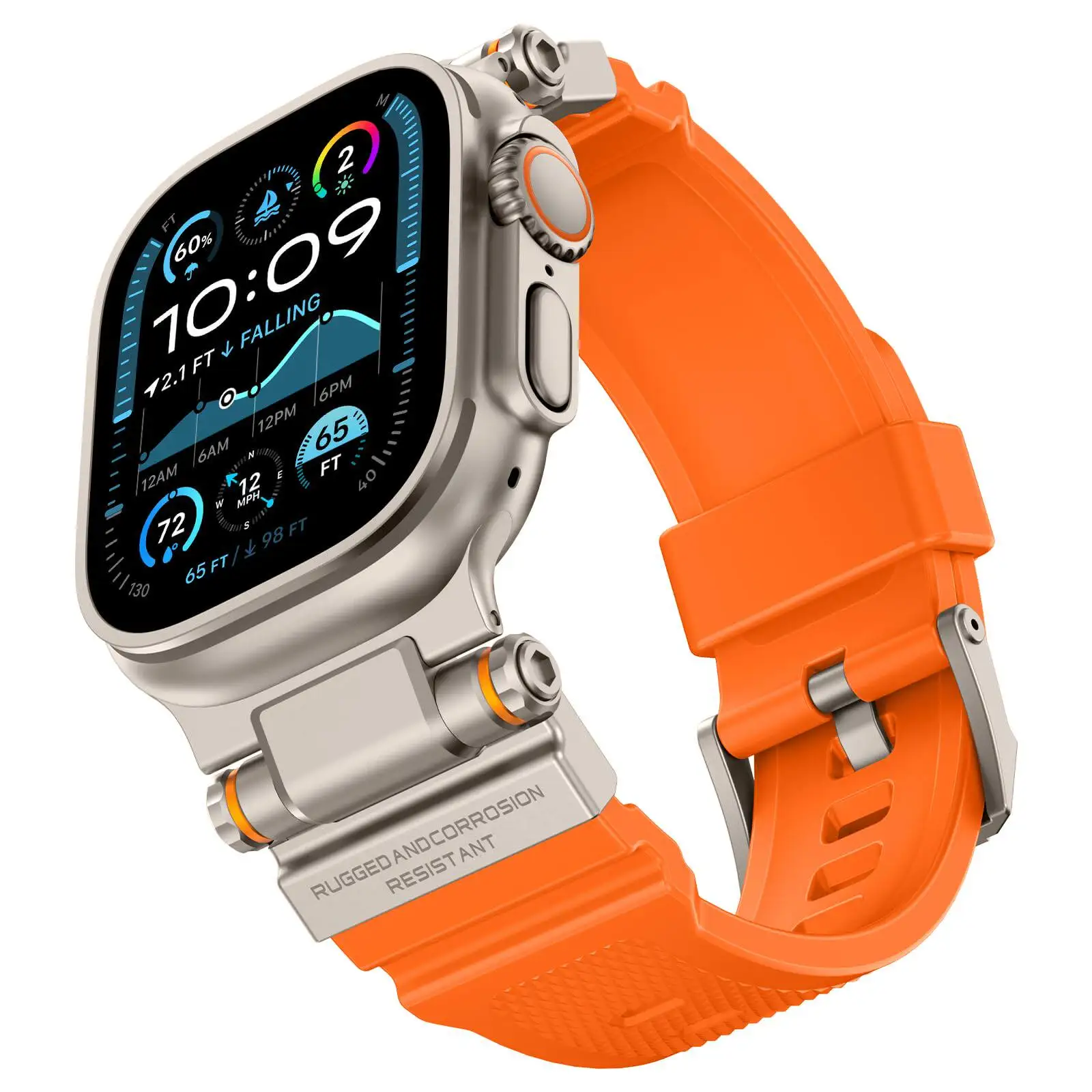 Titanium Silicone Apple Watch Strap in Elegant Gray