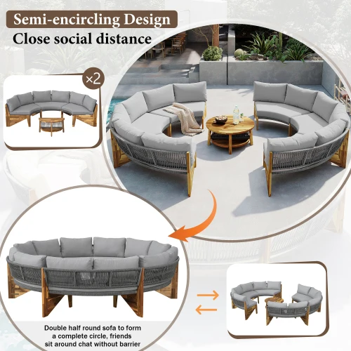 Rounded Outdoor Sofa Set 3