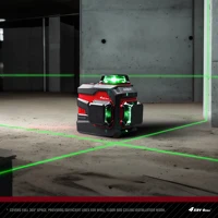 YEVOLT YVGLL4XS12 série niveau Laser vert 3 planches 12 lignes auto-nivelant 360 3D horizontale et verticale 3.6V 3Ah outils électriques 5