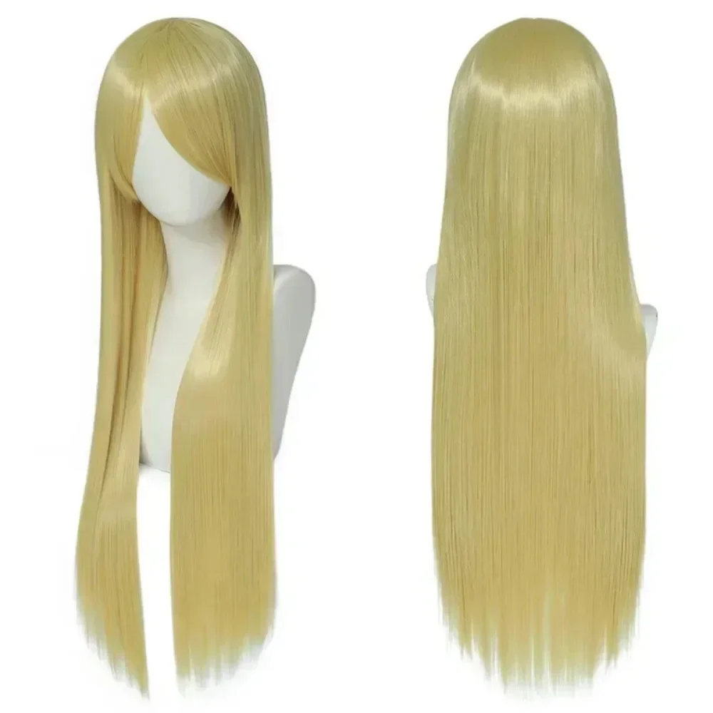 Neue 80cm Lange Synthetische Weiß-Lila Cosplay-Perücken Grünes Haar Glattes Rosa Haarteil Lolita-Perücke mit Pony Anime-Styling – Detail 10