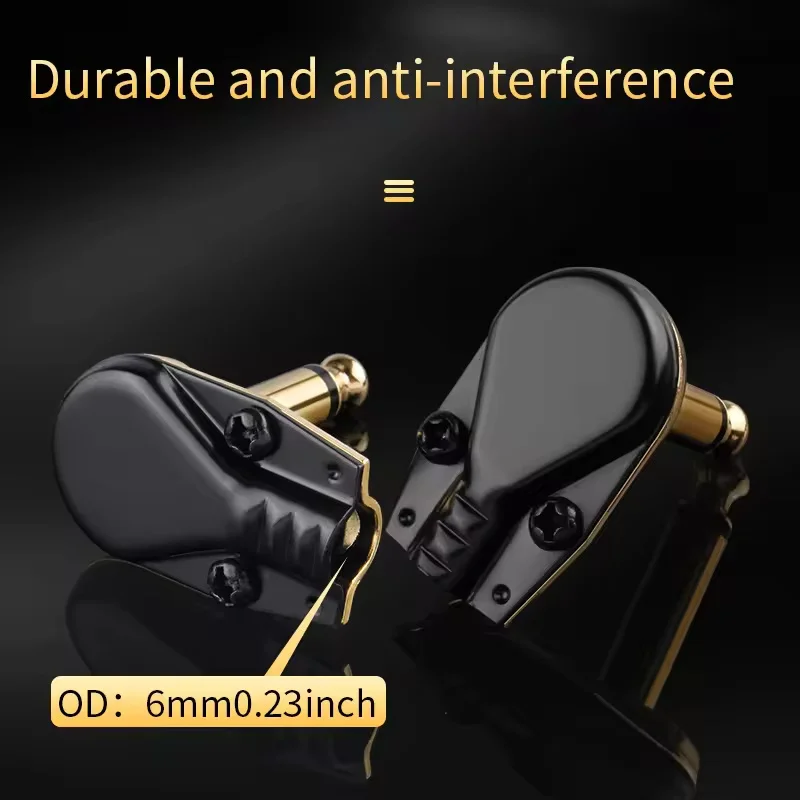 6.35mm 모노 플러그 스피커 90도 오디오 커넥터 6.5mm TS 잭 어댑터 (마이크, 사운드 카드, 앰프, 기타 믹서용)