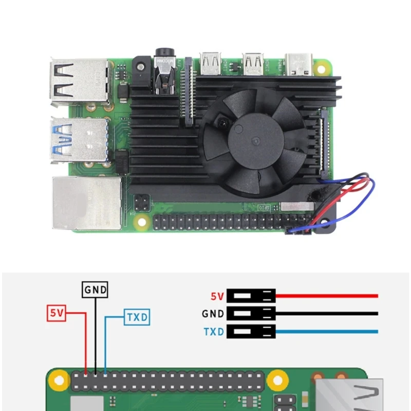 RPi 4용 PWM 제어 가능 팬이 있는 알루미늄 방열판 RPi 4 모델용 PWM 속도 제어 냉각 팬이 있는 방열판