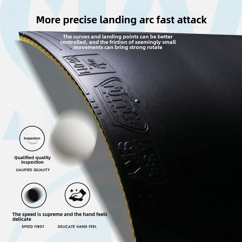 TUTTLE SKY-A380 Table Tennis Racket Rubber High-density Sponge Frosted Rubber Surface Arc Circle Fast Attack Rubber Cover
