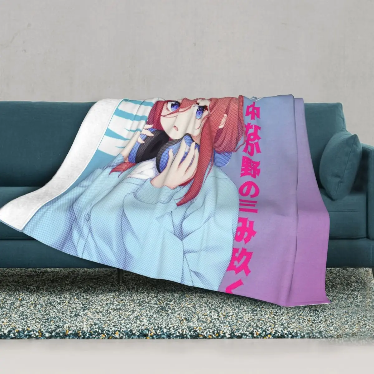 

Miku Nakano Waifu Anime Blanket The Quintessential Quintuplets Plush Throw Blanket Bed Sofa Printed Lightweight Bedspread