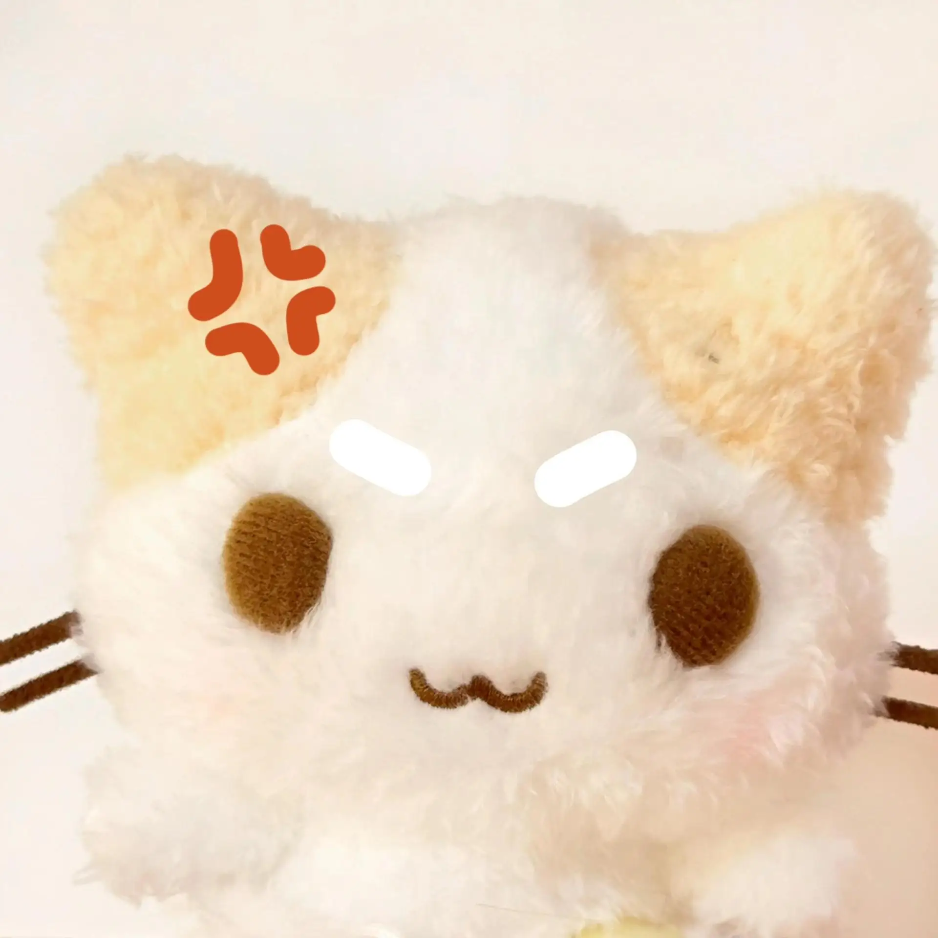 マシュマロ猫ぬいぐるみキーホルダー 白ふわマスコットぬいぐるみ