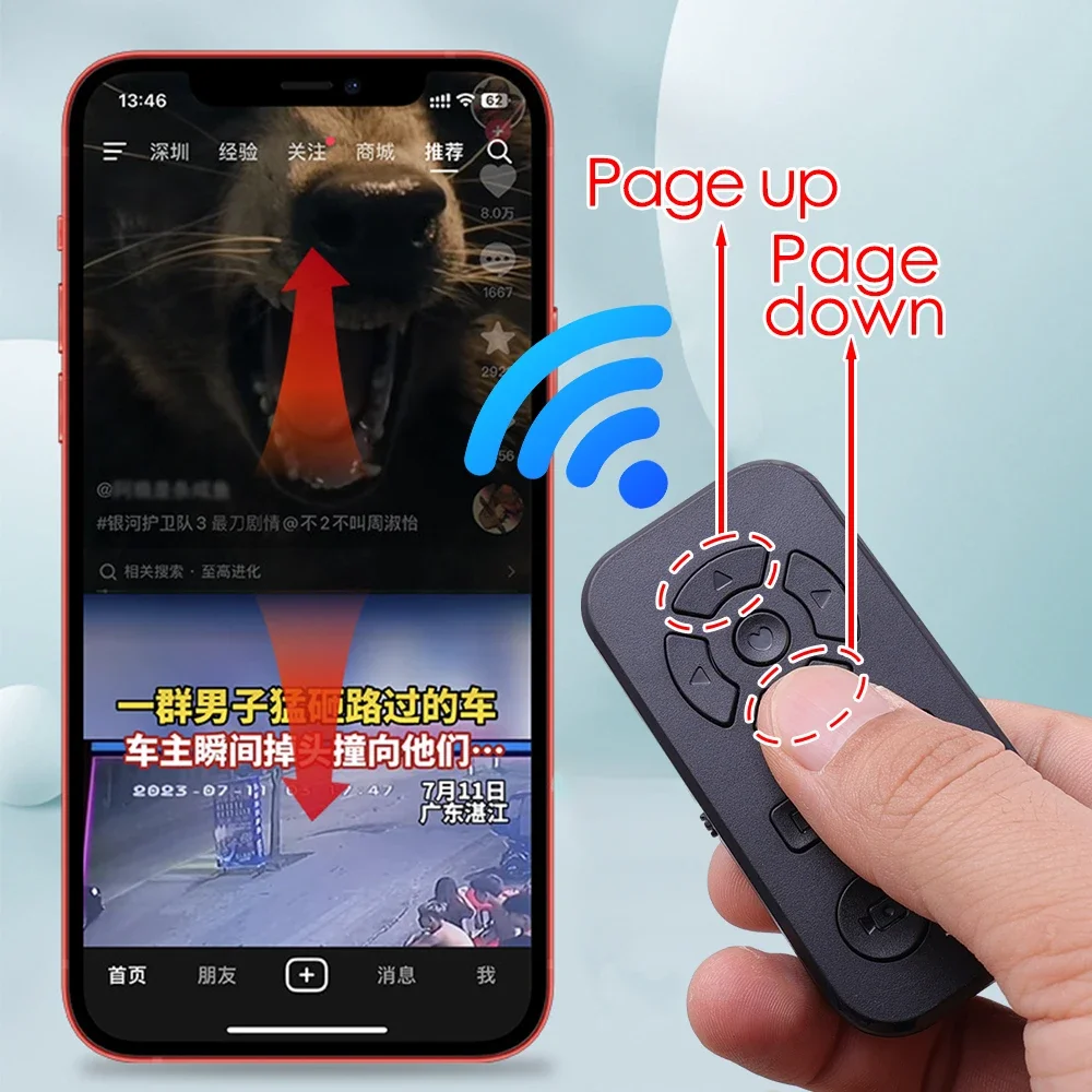 Mini Camera Remote Controller Bluetooth-compatible Photo Shutter Release Button Phone Selfie for IOS/Android Smartphones