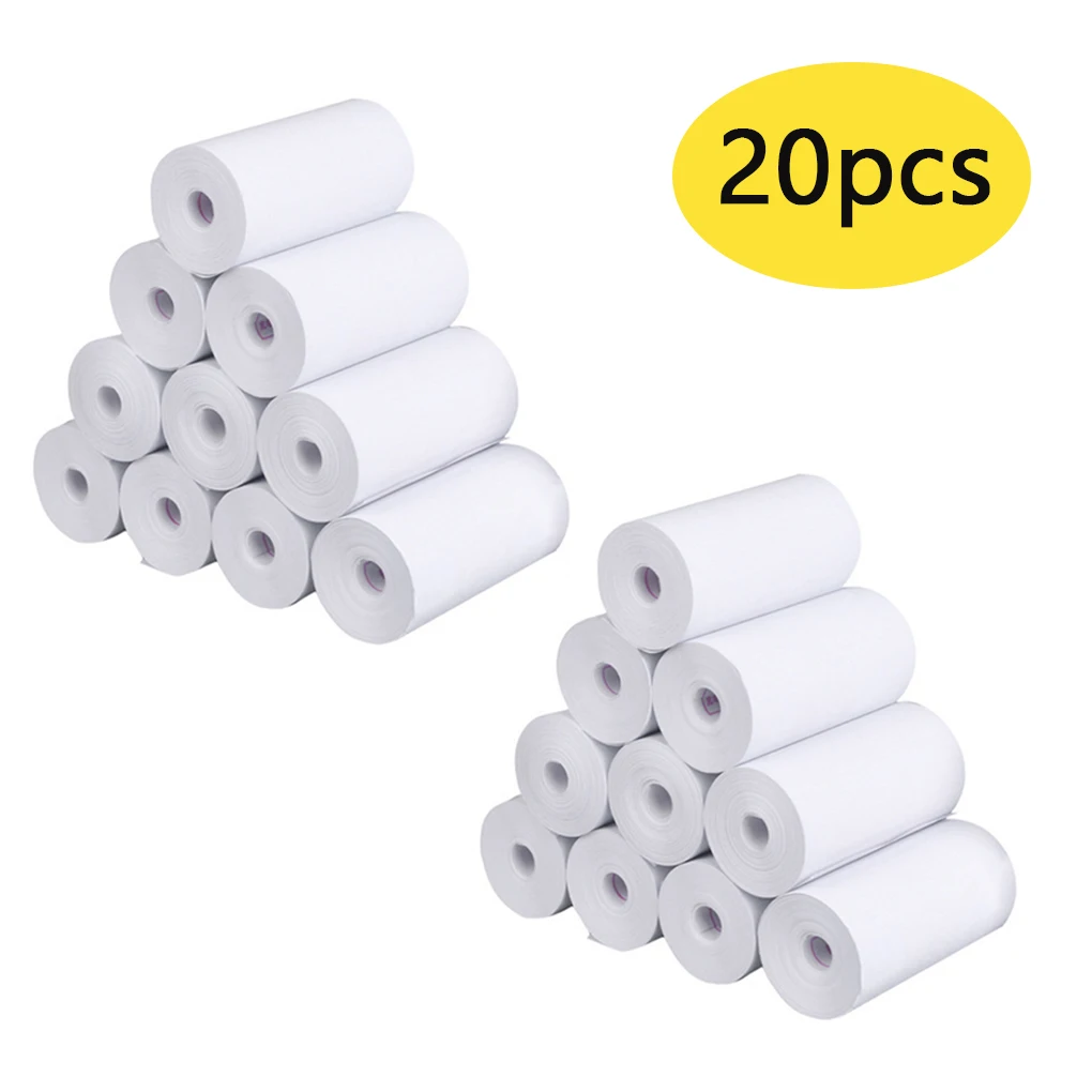

20 Rolls Receipt Thermal Paper 57x25 mm Printing Label Roll for Mobile POS Photo Printer Cash Register Paper Office Stationery