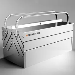 Three Layers Fold Tool Box Waterproof Safety Case Shockproof Suitcase Aluminum Hard Protective Anti-fall Boxs Empty Toolbox