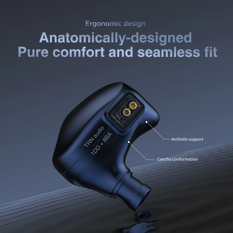 Trn vx pro 8ba 1ddハイブリッドドライブイヤホン,hifiミュージック