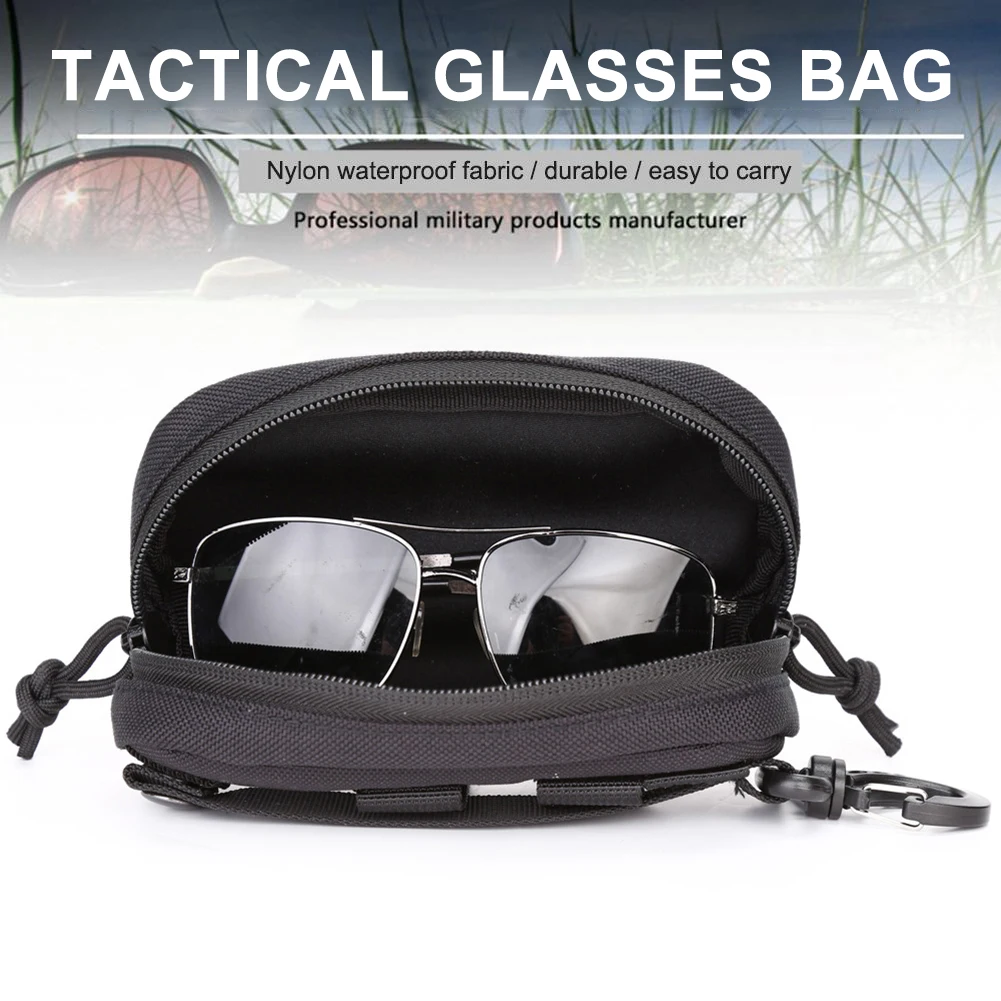 

Nylon Hard Eyeglasses Bag Outdoor Hunting Sunglasses Case Military Molle Tactical Glasses Pouch Goggles Storage Box Eyewear Case