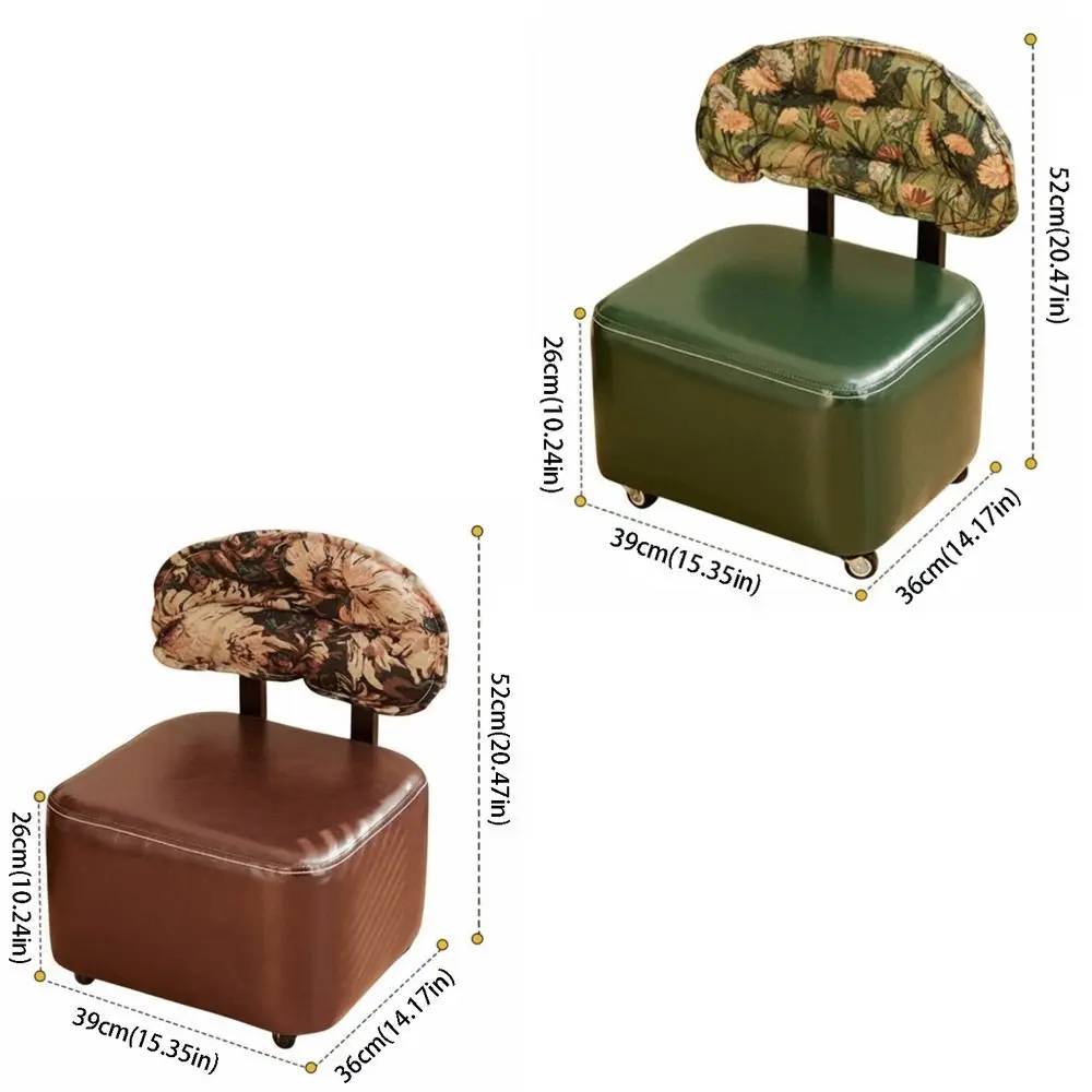 Pouf in Legno di Design Francese con Schienale e Poggiapiedi, Mobile, Piccolo, Creativo, Portatile, Arredamento di Design - immagine 6
