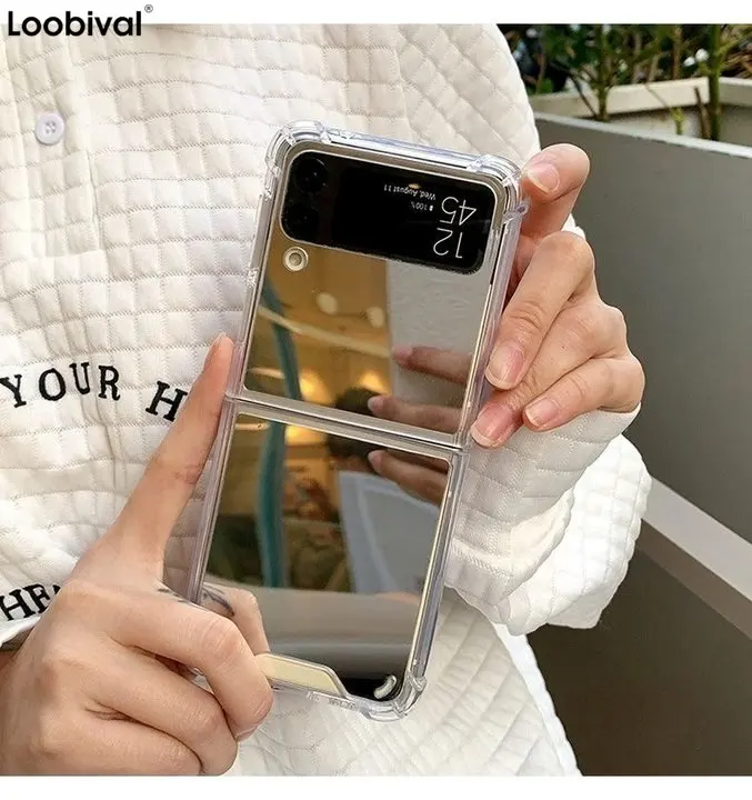 Per Samsung Z Flip5 5G Z Flip3 Zflip5 4 Case Make Up Mirror Luxury Antiurto Per Galaxy Z Flip 5 4 Z Flip4 Flip Slim Hard Cover