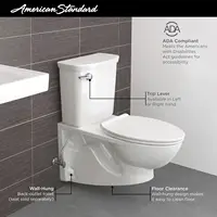 Standard Glenwall VorMax Wall Hung Elongated Toilet with Left Hand Trip Lever Gpf White White squatting toilet 2