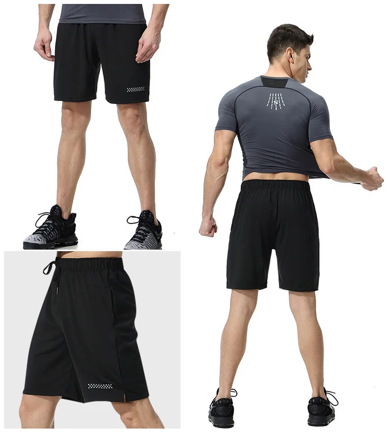 Sports shorts, high-elastic running basketball shorts, outdoor training rope-drawing sweating fitness gym shorts