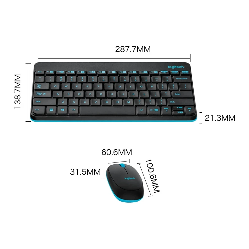 Logitech MK240Nano 무선 오피스 키보드 마우스 세트 방수 방수 디자인 노트북 데스크탑 홈 오피스 사용