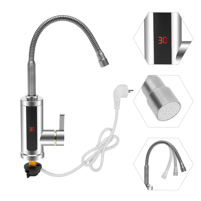 Chauffe-Eau Électrique Instantané 3000W, 360 °, Chauffage et Refroidissement Rapide 1