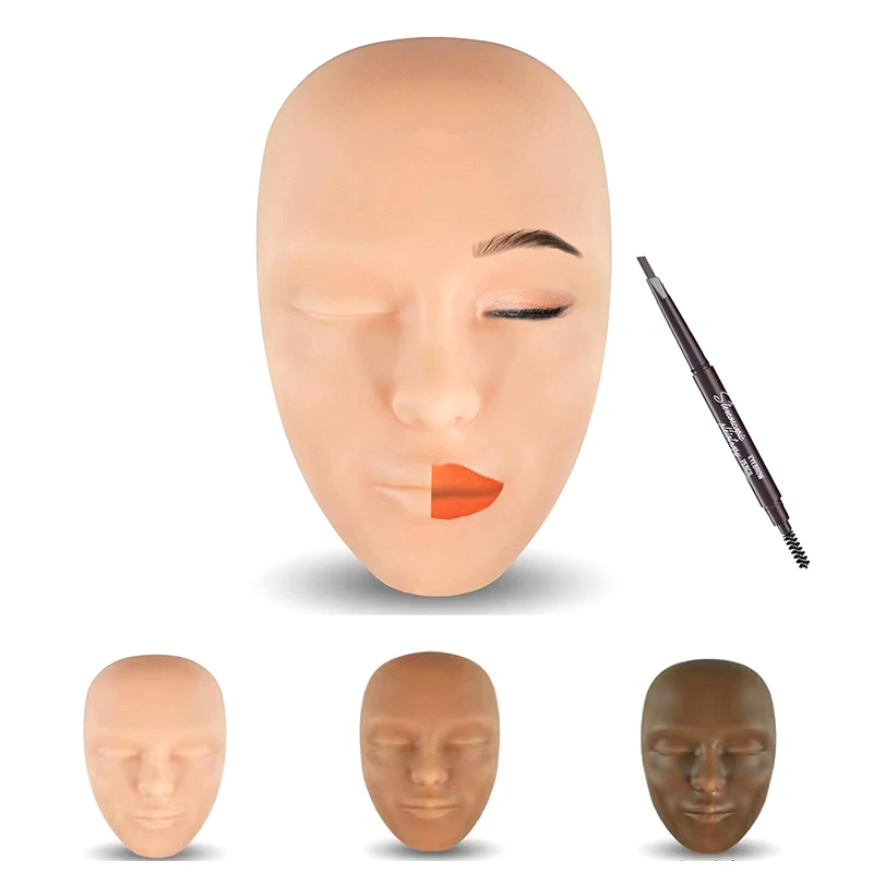 

Имитация Полнолицевой силиконовой тренировочной кожи, наращивание ресниц, вышивка узором головы, тренировка макияжа, искусственная кожа