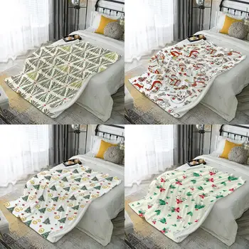 Leaf Pattern Flannel Blanket 1