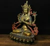 Tibet Buddhism Bronze Brass Louts 4 arms Chenrezig Buddha Statue Sculpture Q 6