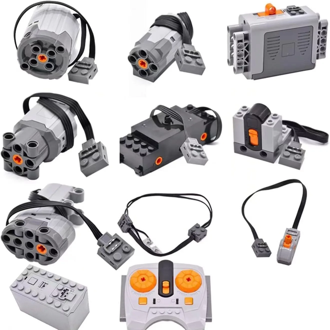 MOC 파티 테크니카 멀티툴 서보 모터 기차 PF 8293 8883 모델 호환 블록 d 모터 전원 기능