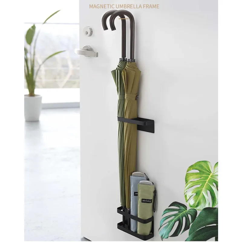 Magnetic Wall-mounted Storage Rack Without Punching for Umbrella Home Use