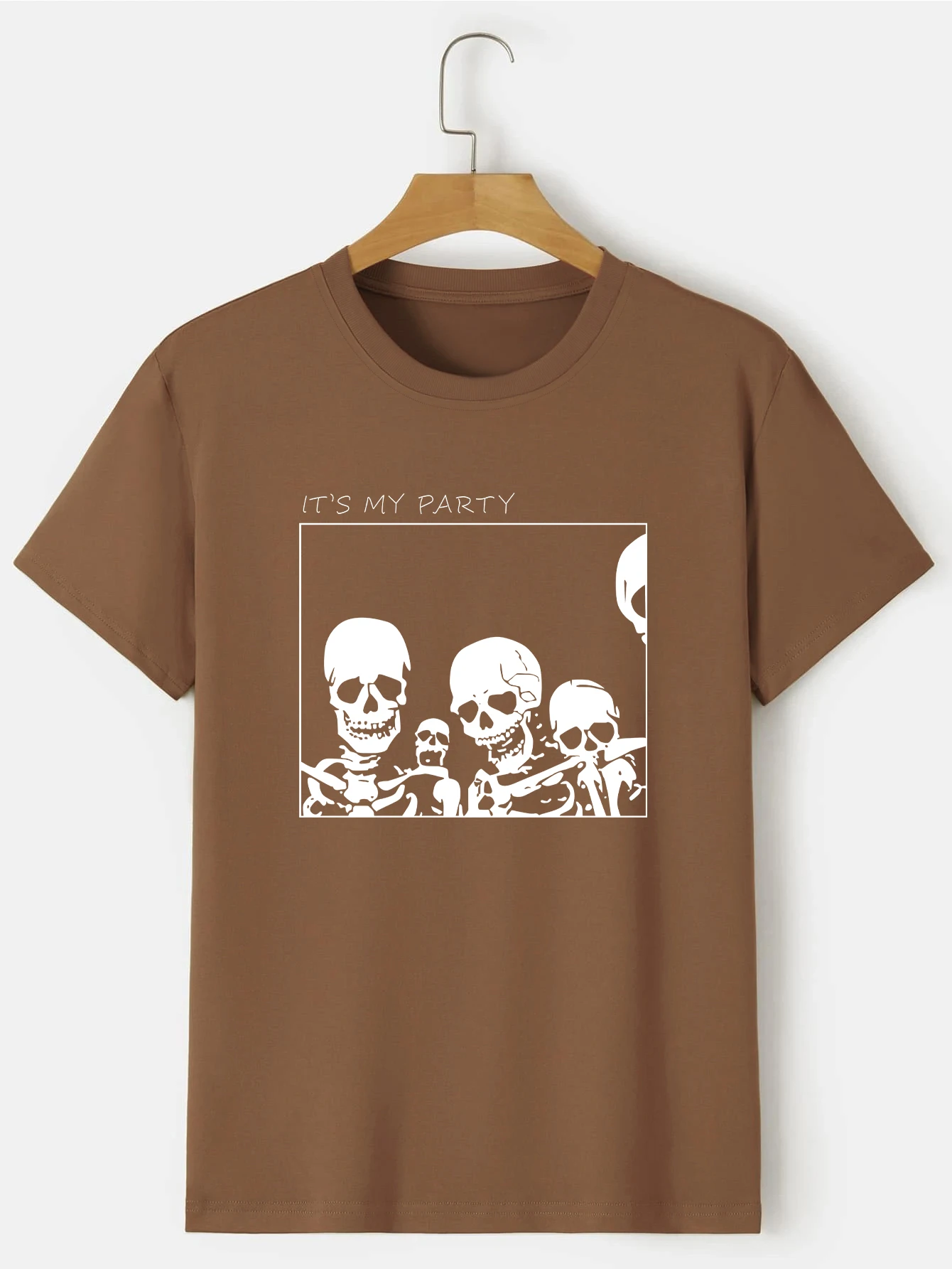 Men's Skull Graphic Loose Casual Short Sleeve Couple T-shirt_voghion.com