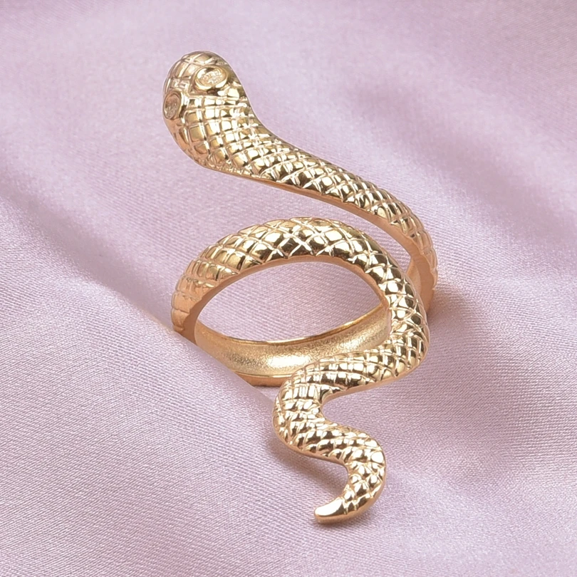 1/3Pcs Stainless Steel Exaggerated Snake Open Finger Rings For Women Men Personality Animal Aesthetic Punk Anillos Homme Jewelry 4